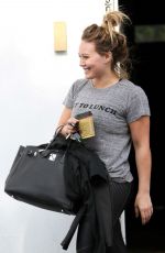 HILARY DUFF Leaves a Gym in West Hollywood 11/16/2016