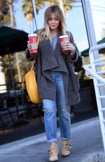 HILARY DUFF Leaves a Starbucks in Los Angeles 11/23/2016