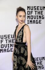 LILY COLLINS at Museum of the Moving Image 30th Annual Salute in New York 11/02/2016