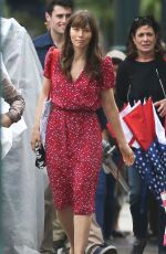 JESSICA BIEL on the Set of "Shock and Awe