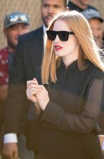 JESSICA CHASTAIN Arrives at Jimmy Kimmel Live in Los Angeles 11/02/2016