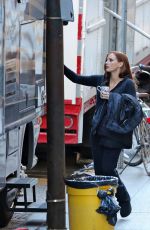 JESSICA CHASTAIN on the Set of 