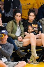 KENDALL JENNER and BELLA HADID at LA Lakers vs Dallas Mavericks Game 11/8/2016