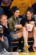 KENDALL JENNER and BELLA HADID at LA Lakers vs Dallas Mavericks Game 11/8/2016