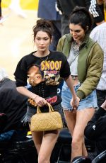 KENDALL JENNER and BELLA HADID at LA Lakers vs Dallas Mavericks Game 11/8/2016