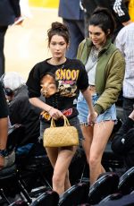 KENDALL JENNER and BELLA HADID at LA Lakers vs Dallas Mavericks Game 11/8/2016