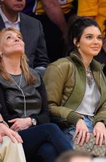 KENDALL JENNER and BELLA HADID at LA Lakers vs Dallas Mavericks Game 11/8/2016
