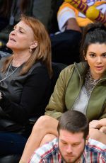 KENDALL JENNER and BELLA HADID at LA Lakers vs Dallas Mavericks Game 11/8/2016