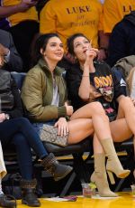 KENDALL JENNER and BELLA HADID at LA Lakers vs Dallas Mavericks Game 11/8/2016