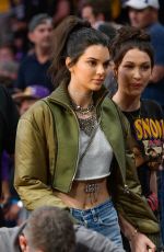 KENDALL JENNER and BELLA HADID at LA Lakers vs Dallas Mavericks Game 11/8/2016