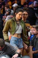 KENDALL JENNER and BELLA HADID at LA Lakers vs Dallas Mavericks Game 11/8/2016