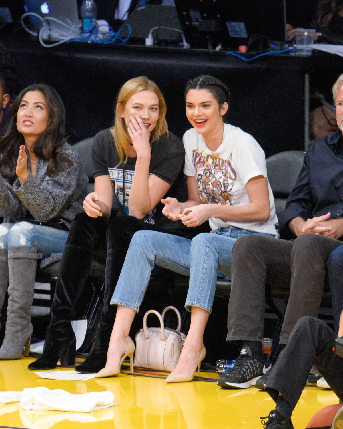 KENDALL JENNER and KARLIE KLOSS at Houston Rockets vs LA Lakers Game in ...