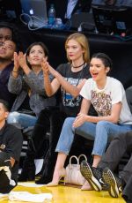 KENDALL JENNER and KARLIE KLOSS at Houston Rockets vs LA Lakers Game in Los Angeles 10/26/2016