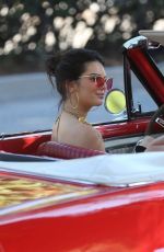 KENDALL JENNER Driving Her Mustang Out in Los Angeles 11/10/2016