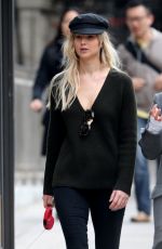 JENNIFER LAWRENCE Walks Her Dog Out in New York 11/03/2016