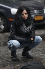KRYSTEN RITTER on the sSet of Jessica Jones in New York 11/15/2016