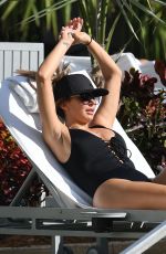 LARSA PIPPEN in Swimsuit at a Pool in Miami 11/12/2016