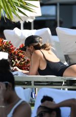LARSA PIPPEN in Swimsuit at a Pool in Miami 11/12/2016
