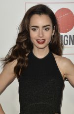 LILY COLLINS at 10th Annual Go Campaign Gala in Los Angeles 11/05/2016