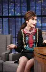 LILY COLLINS at Late Night with Seth Meyers in New York 11/15/2016