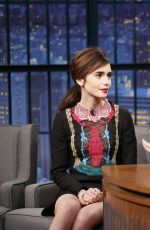 LILY COLLINS at Late Night with Seth Meyers in New York 11/15/2016