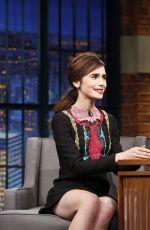 LILY COLLINS at Late Night with Seth Meyers in New York 11/15/2016
