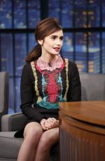 LILY COLLINS at Late Night with Seth Meyers in New York 11/15/2016