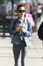 LILY COLLINS Leaves a Gym in Los Angeles 11/06/2016