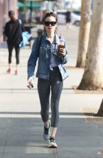 LILY COLLINS Leaves a Gym in Los Angeles 11/06/2016