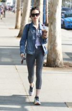 LILY COLLINS Leaves a Gym in Los Angeles 11/06/2016
