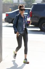 LILY COLLINS Leaves a Gym in Los Angeles 11/06/2016
