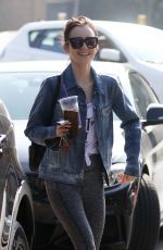 LILY COLLINS Leaves a Gym in Los Angeles 11/06/2016