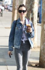 LILY COLLINS Leaves a Gym in Los Angeles 11/06/2016