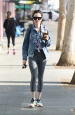 LILY COLLINS Leaves a Gym in Los Angeles 11/06/2016
