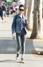 LILY COLLINS Leaves a Gym in Los Angeles 11/06/2016