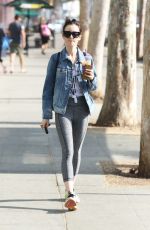 LILY COLLINS Leaves a Gym in Los Angeles 11/06/2016