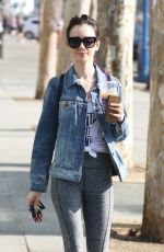 LILY COLLINS Leaves a Gym in Los Angeles 11/06/2016