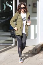 LILY COLLINS Leaves a Gym in West Hollywood 11/19/2016