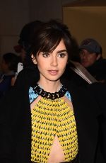 LILY COLLINS Leaves AOL Studios in New York 11/15/2016