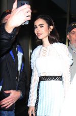 LILY COLLINS Leaves Her Hotel in New York 11/16/2016