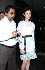 LILY COLLINS Leaves Her Hotel in New York 11/16/2016