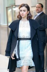 LILY COLLINS Leaves Tiday Show in New York 11/16/2016