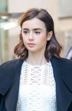 LILY COLLINS Leaves Tiday Show in New York 11/16/2016