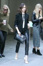LILY COLLINS Out and About in New York 11/02/2016