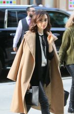 LILY COLLINS Out and About in New York 11/02/2016
