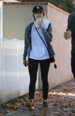 LUCY HALE at Aroma Cafe in Studio City 11/22/2016