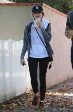 LUCY HALE at Aroma Cafe in Studio City 11/22/2016