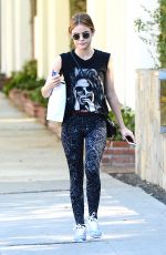 LUCY HALE in Tights Out in LA 11/10/16