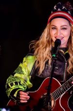 MADONNA Performs Acoustic Songs at Washington Square Park in New York 11/07/2016