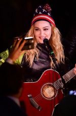 MADONNA Performs Acoustic Songs at Washington Square Park in New York 11/07/2016